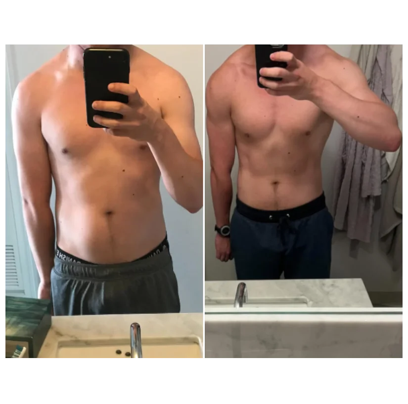 before and after of a client